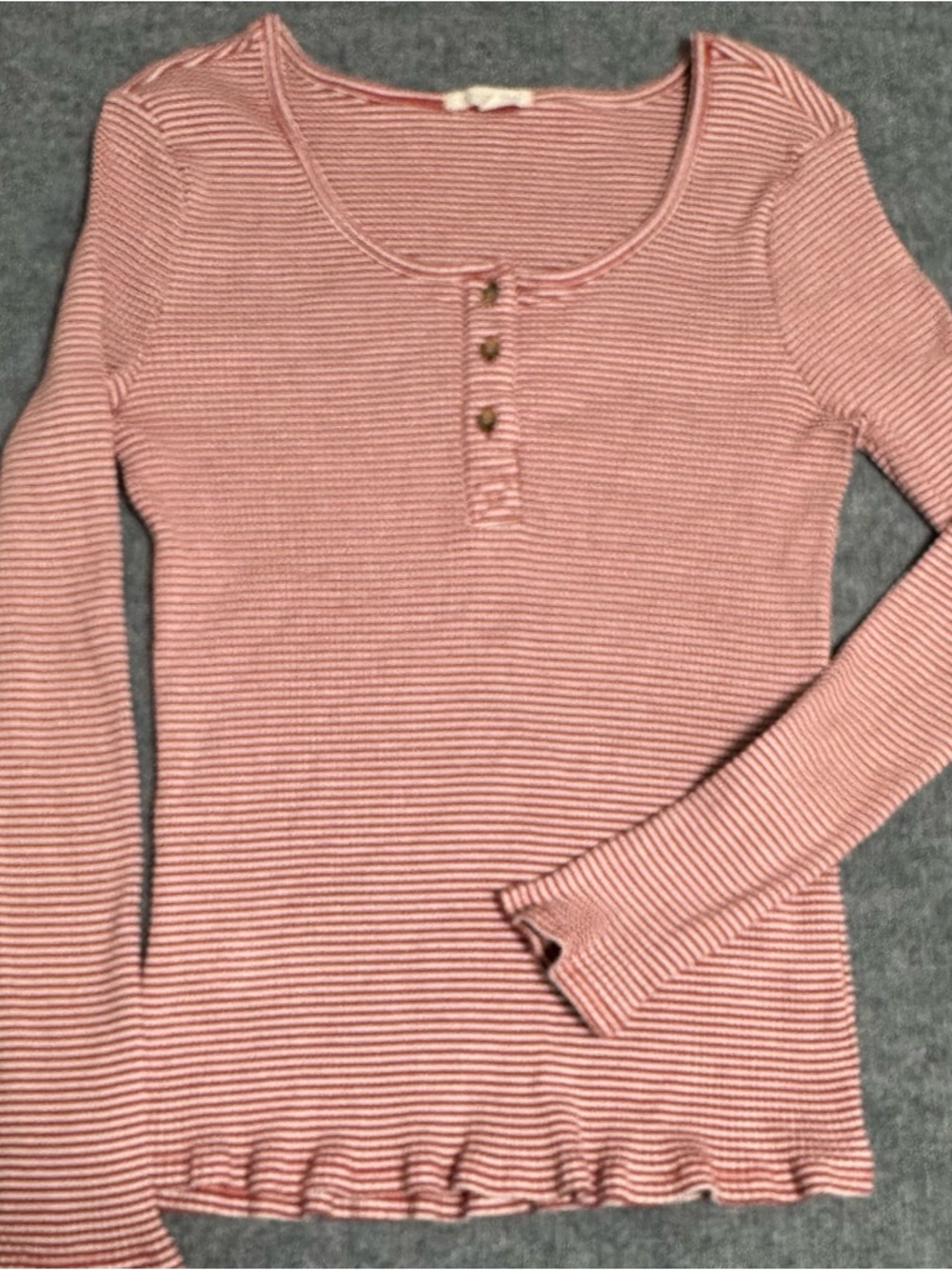 Copper Key Red White Striped Ribbed Knit Top Soft Girl Cozy Core Y2K  XL Preppy